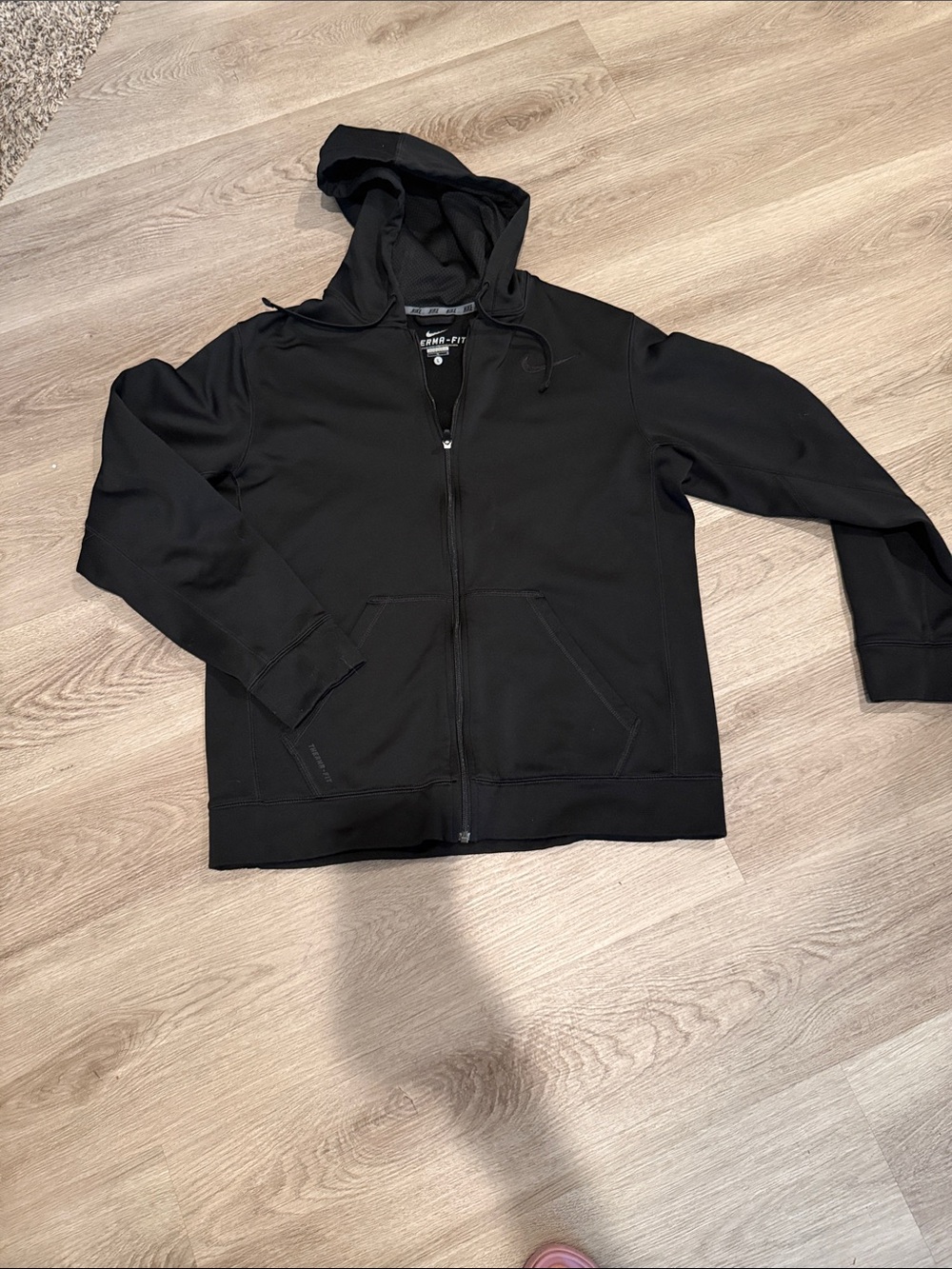 Nike Men's Black Full-Zip Hooded Sweater